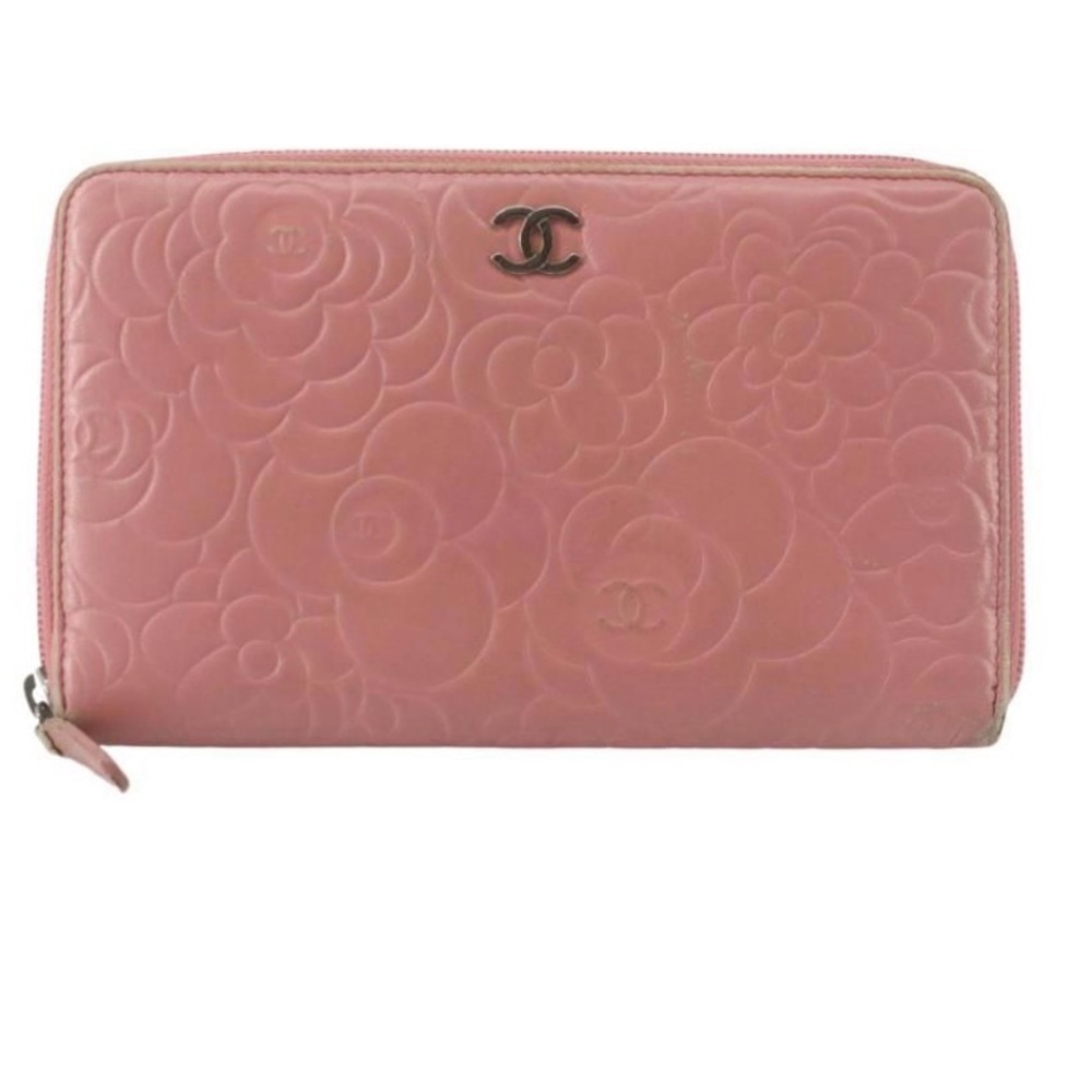 Chanel Camellia Long Wallet Zippy Organizer